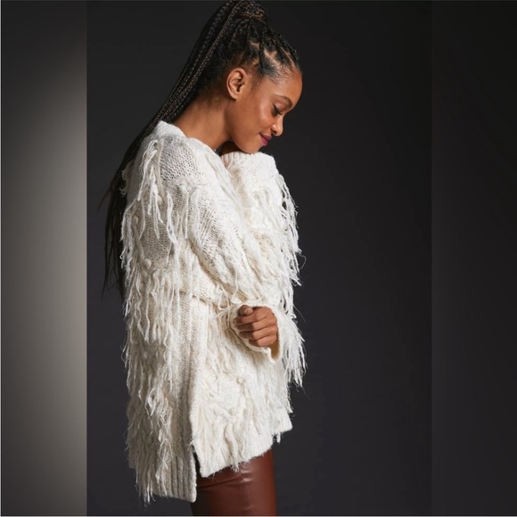 Anthropologie Fringed Pullover Sweater Size Large NWT - Picture 4 of 14